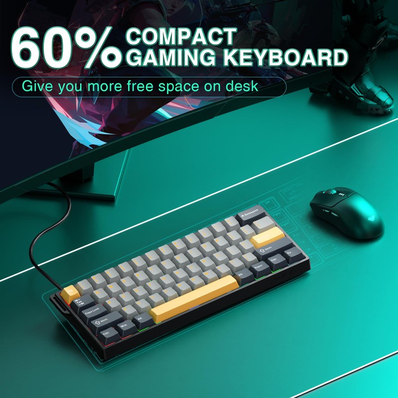 AULA WIN60 HE MAX - 60% Mechanical Gaming Keyboard Wired,