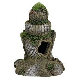 AB Tools Aquatic Aquarium Decor Moss Covered Head Small Fish Tank Ornament 15x8x20cm