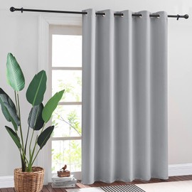 RYB HOME Blackout Curtains 84 inches Long - Room Darkening Insulating Drapes for Kids Nursery Bedroom Living Room Dining Bay Window Backdrop Shared Office, W 70 x L 84, 1 Pc, Silver Grey