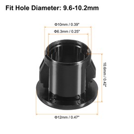 sourcing map Cable Snap Bushing Grommets, 36Pcs 10mm/0.39" Mounting Dia Nylon Snap Bushing Grommet, Round Snap in Cable Hose Bushing for Various Cables Tubes Wire, Black