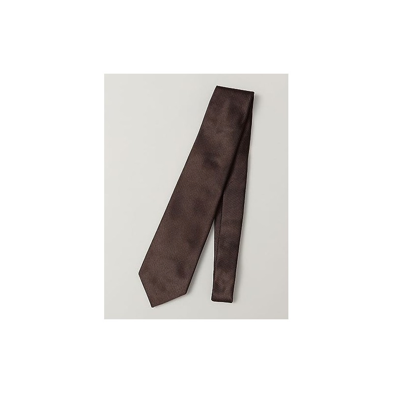 SHIPS 118232562 Men's Necktie, Silk Lop Solid Necktie, Dark Brown1