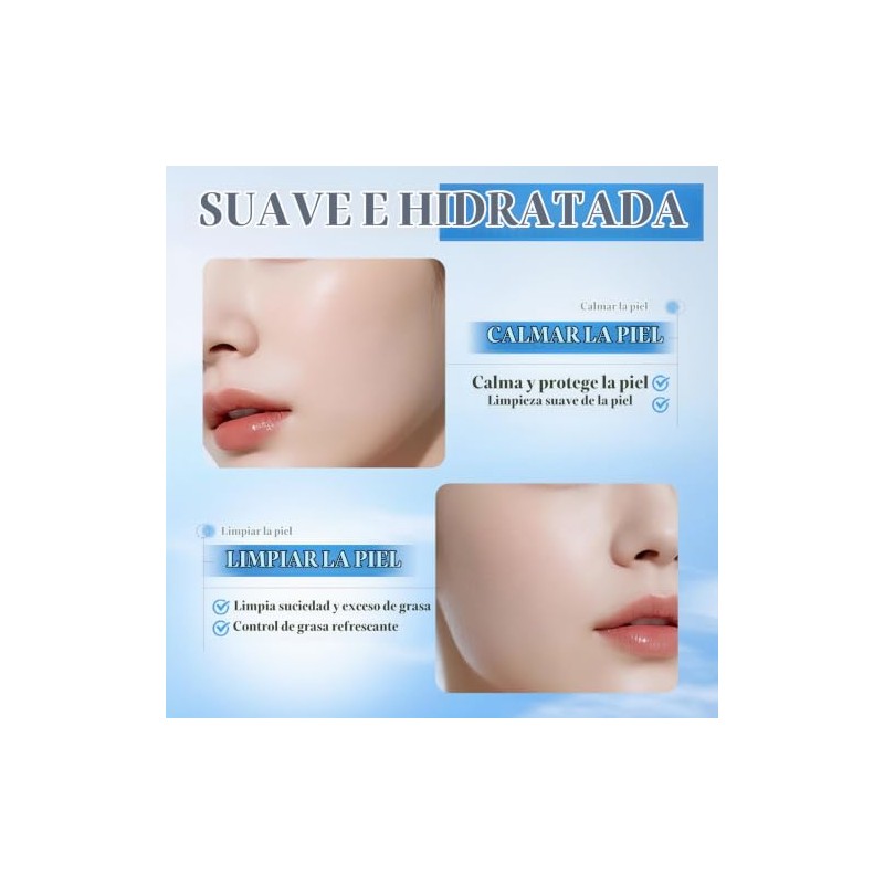Limpiador Facial Transparente con Ácido Hialurónico para Piel Sensible