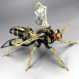 LONGPIN 3D Metal Puzzles for Adults Giant Hornet Metal Model Kits, 3D Metal Puzzle Mechanical Wasp Building Blocks, Difficult DIY for Assembly, Birthday Gifts for Men to Build DIY Colorful 3D Metal Puzzle Ornaments for Adults,Teens Birthday Christmas - C