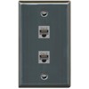 RiteAV 1 Gang 2 Port Cat6 Wall Plate - Stainless
