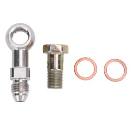 Stainless Steel Banjo Bolts, 4AN to 1/8in NPT Banjo Bolt Screw Crush Washer Kit, Strong Load Bearing Secure Connection Banjo Adapter Connector Kit
