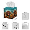 Zanxiantu Highland Cow Leather Tissue Box Cover Sunflower Square Tissue