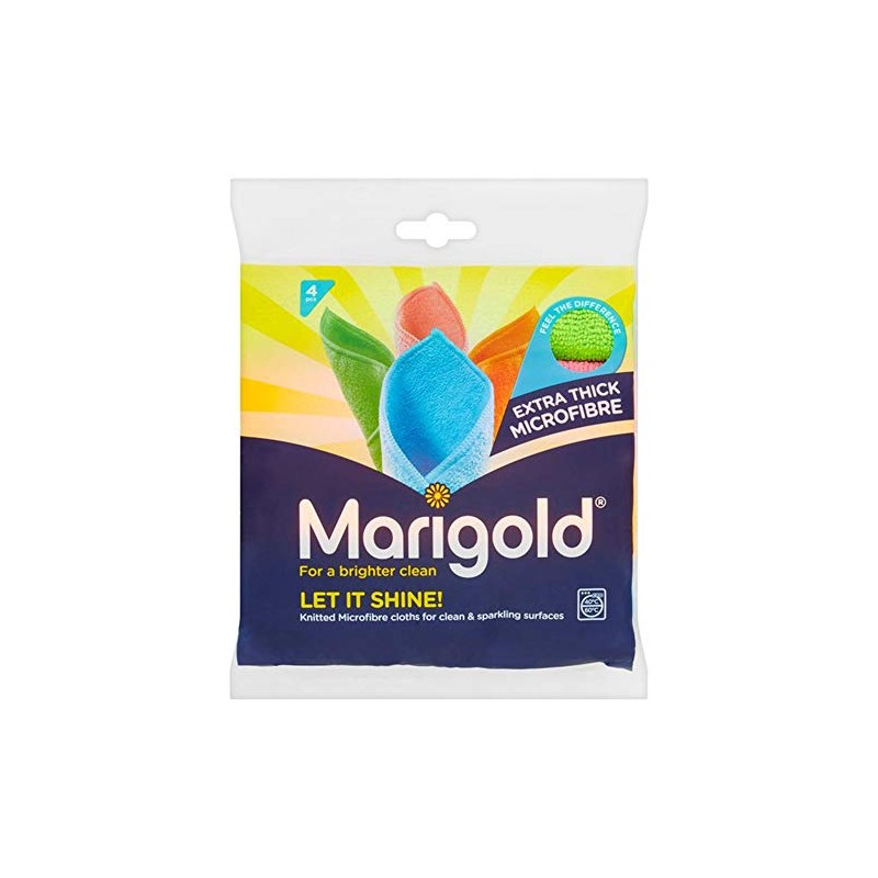Marigold Let it Shine 4pk - Extra Thick Microfibre Cloths