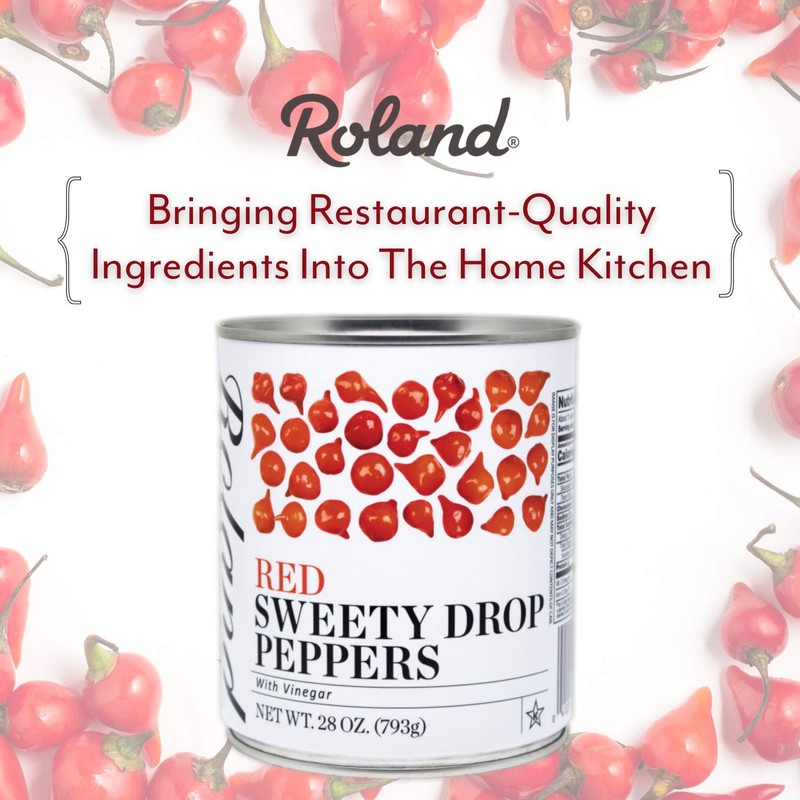 Roland Foods Red Sweety Drop Peppers, Specialty Imported Food, 28