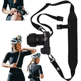 Lumiere & Co. Fidlock Magnetic Cycling 3 Point Camera Strap, Magnetic attachment for fast on and off attachment on the bike (Black)