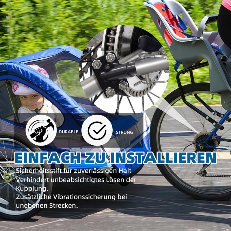 ANEELV Bicycle Trailer Hitch Adapter with Locking Pin - Universal