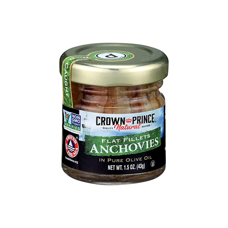 Crown Prince Flat Fillets of Anchovies in Olive Oil, 1.5