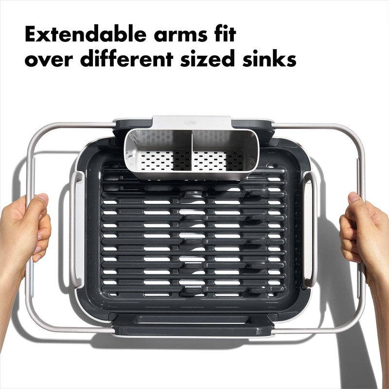 OXO Good Grips Extendable Over-The-Sink Aluminum Drying Dish Rack