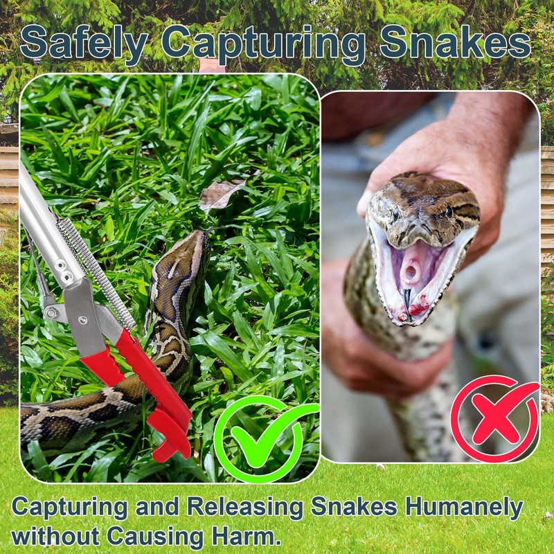 Lconvicely 50in Multi-Functional Snake Grabber Tool Set，Collapsible Snake Catcher with
