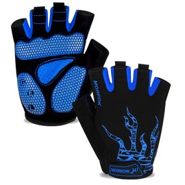MOREOK Cycling Gloves Bike Gloves for Men/Women-[5MM Gel Pad] Half Finger Bicycle Biking Gloves for Cycling/Weight Lifting/Gym/Motorcycle/Rowing/Outdoor Sports-050-BLUE-L