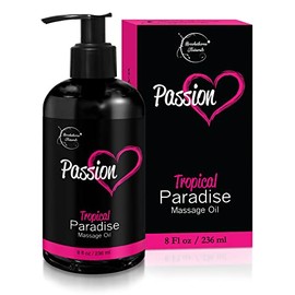 Aceite de masaje sensual Passion para una cita nocturna | Aceite corporal 100% natural para parejas con jojoba y almendra | Aromaterapia y terapia de masaje relajante | Deslizamiento perfecto y piel