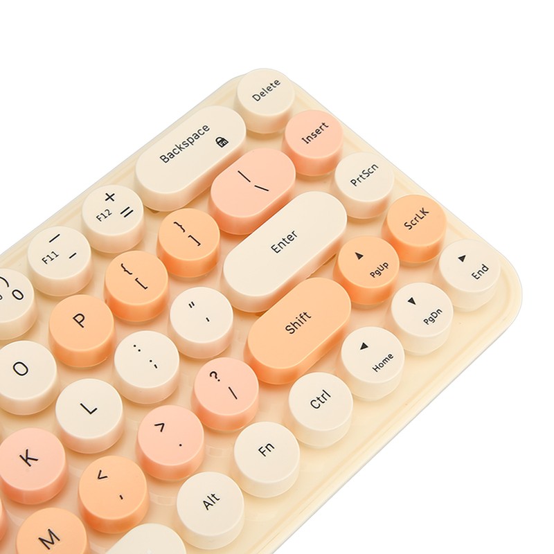 USB Keyboard Mouse 2.4G Wireless 68 Keys Low Consumption Retro