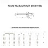Aoktorkit 100Pcs Aluminium Blinds Rivets M4 x 10mm Pop Rivets