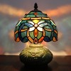 LXHCYOU Small Tiffany Lamp Mushroom Table Lamp, Mini Stained Glass