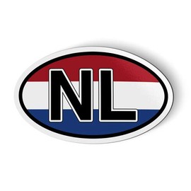 Stickers and Tees Netherlands Nl Flag Oval - Magnet for Car Fridge Locker - 5.5"