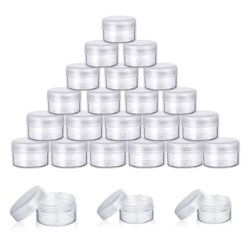 Plastic Cosmetic Jar*24, Transparent & Visible Sample Container Jar, Transparent