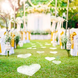 Weysat 4 Pcs Large Heart Stencils for Yard, Wedding Stencils for Crafts Reusable Painting Lawn, Paper, Wood, Fabric, Glass, Wall, Valentine's Project