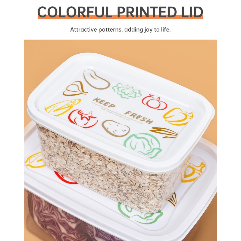 Teskyer Food Storage Containers with Lids (Not Airtight), Reusable Meal