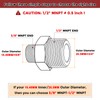 Kozelo 1pc 1/2" NPT Female to 3/8" NPT Female Solid