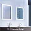 Homewerks LED Bathroom Mirror with Bluetooth Speakers, Frameless Rectangular Wall