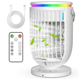 Portable Air Conditioners Fan with 120° Rotating Function,Fosvill Evaporative Mini Room Air Conditioners,Portable AC Unit Air Cooler with 4 in 1 Humidifier Fan Conditioner for Room (White)
