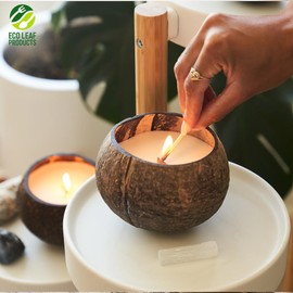 Eco Leaf 10-Pack 350ML Natural Coconut Bowls| Natural Coconut Shell Bowls for Salads, Smoothies, Buddha Bowls, Desserts | Reusable, Eco-Friendly & Sustainable for Parties & Storage