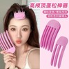 Root Volume Clip Set for Women - Fluffy Top Styling Tools with Plastic Comb and Hair Root Pads Pink + Three Prongs [Color Box Packaging] 30ea