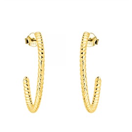 SOFIA MILANI - Women's Earrings 925 Silver Croissant Stud Earrings, Yellow Gold, No Gemstone