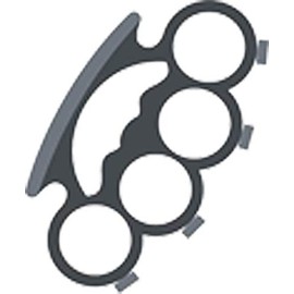 Steel Gray Brass Knuckles Cartoon Vinyl Decal Sticker (4" Tall)