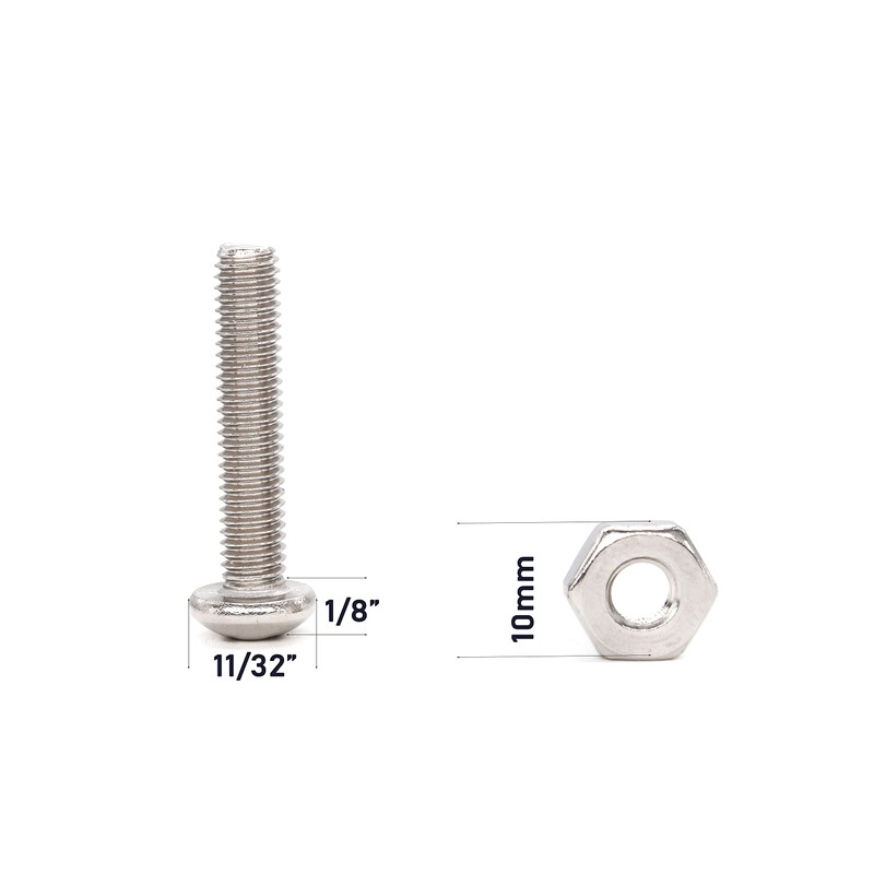 binifiMux 110pcs 10-32 Pan Phillips Screws Hex Nuts Flat Washers
