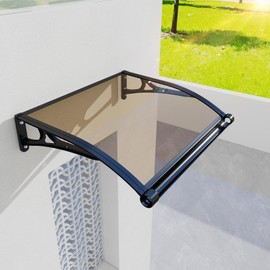 Awning for Door Entrance,24x40Inch Awnings for Doors with Drainage Sink,Window Canopy Exterior with Aluminum Alloy Bracket,Solid Polycarbonate Cover,UV,Rain,Snow Protection for House,Porch,Patio,Deck