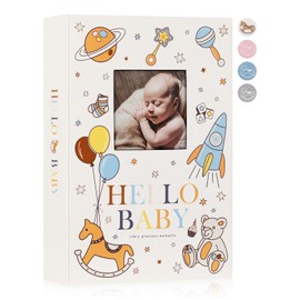 Lanpn Baby Photo Album 4x6 300 Pockets, Linen Newborn Bebe Ultrasound Photo Album with Memo Writing Area, Cover Photo Book, Picture Album for kids, Baby Girl Boy Memory Book Keepsake Colorful
