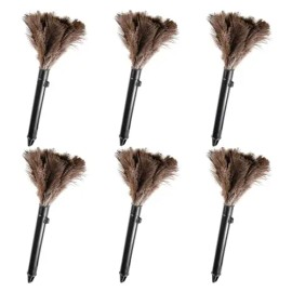 Retractable Feather Duster Ostrich Feathers Anti-Static Reusable Eco-Friendly Handheld Cleaning for Keyboard Home Car Officecolor: Style a - 6 Pcs