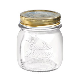 Bormioli Rocco Quattro Stagioni Small Glass Mason Jars 8.5 Ounce Mini Jars 12-Pack, with Metal Airtight Lid, For Jam, Jelly, baby food, Crafts, Spices, Dry Food Storage, Wedding favors, Decorating Jar