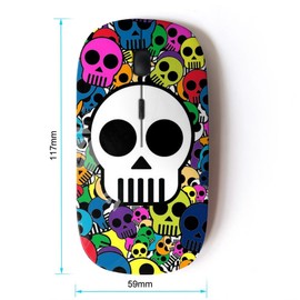 KOOLmouse [ Optical 2.4G Wireless Mouse [ Skull Wallpaper Colorful Pirate Drawing ]
