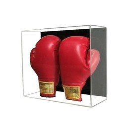Double Boxing Glove Wall Mount Display Case, Clear Acrylic, UV Protecting, Full Size