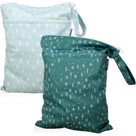 Mama Koala - Paquete de 2 bolsas húmedas secas sobre la marcha, piscina, playa, gimnasio, centro de fitness, natatorium, bolsa de pañales impermeable de poliéster con 2 bolsillos, portátil