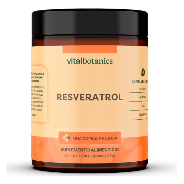 Resveratrol + Acai + Vitamina C 200 Capsulas | Vitalbotanics