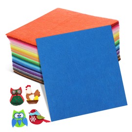 TEHAUX 60pcs Assorted Felt Fabric Sheets Soft Craft Squares for Sewing Embroidery DIY Projects Durable Easy to Cut Shape Variety of Colors for Creative Crafts