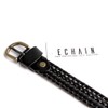 ECHAIN Women Braided Woven Genuine Leather Narrow Belt 25mm Wide