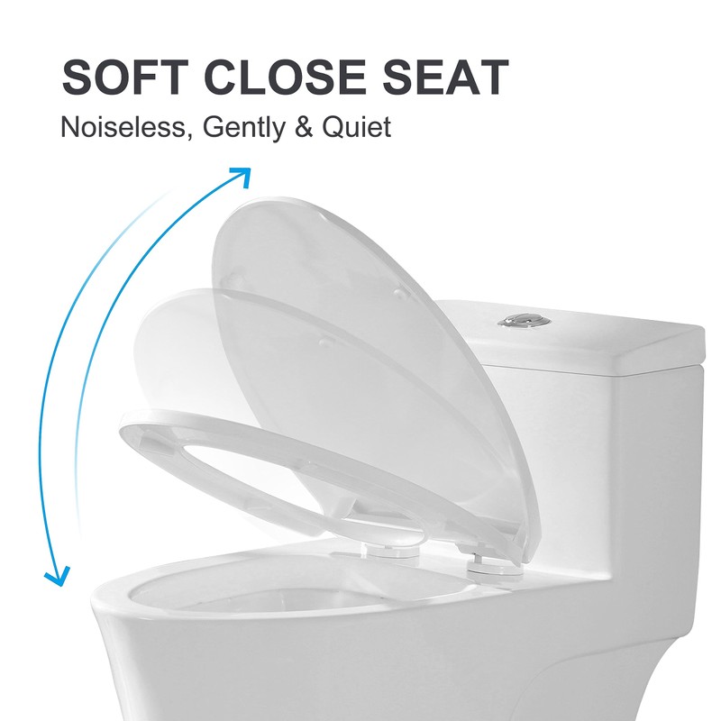 Elongated Toilet Seat For HOROW T0338W Series, Soft Closing Seat