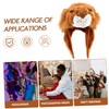 [Lurrose] Carnival Hat Plush Lion Tiger Headwear Cap Performance Hat