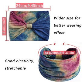 Achieer Headbands for Women,4 Pack Fashion Ladies Wide Head Bands Elastic Hair Band Knoted Turban Non Slip,Sport Sweat Headband for Yoga,Running