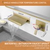 Homevacious Wall Mount Bathtub Faucet Brushed Gold Waterfall Bathtub Single