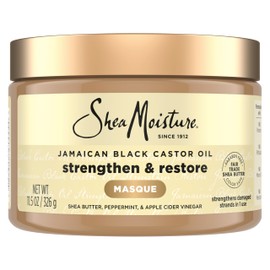 SheaMoisture Jamaican Black Castor Oil Strengthen & Restore Treatment Masque, Shea Butter/Peppermint/Apple Cider Vinegar, 355 ml