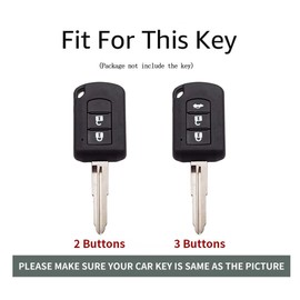 ontto TPU Car Key fob Cover Fit for Mitsubishi Eclipse Cross Outlander Sport Mirage G4 Lancer 2016-2021 Key case Shell Holder Bag Keychain Keyring Accessories 2 Buttons Purple